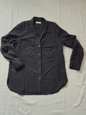 Babaton Charcoal Black Long-Sleeve Button-Down Utility Shirt